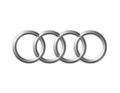 "The distinctive silver Audi rings logo, signifying professional service and maintenance for Toyota cars and SUVs available at Justfix Automotive in Sunshine North."