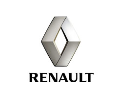 "The distinctive silver Renault logo, signifying professional service and maintenance for Renault cars and SUVs available at Justfix Automotive in Sunshine North."