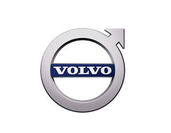 The distinctive silver and blue Volvo logo, signifying professional service and maintenance for Volvo cars and SUVs available at Justfix Automotive in Sunshine North."
